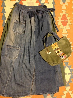 デニムスカート width=